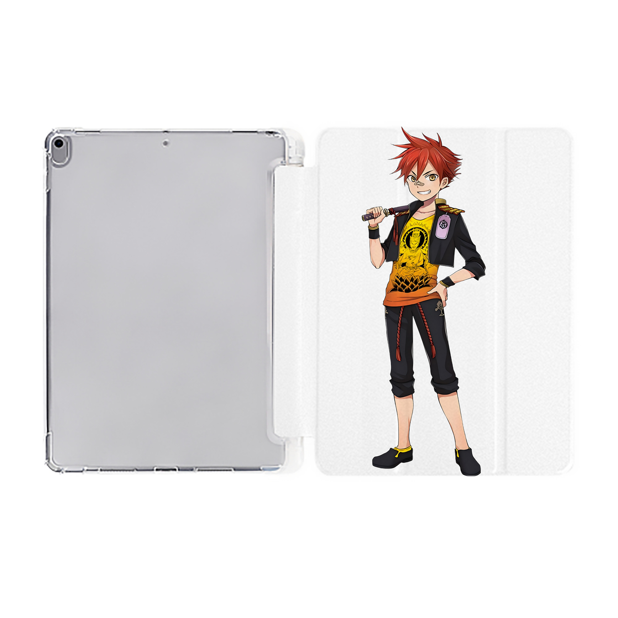 （画像用） 刀剣乱舞 Touken Ranbu IPad ケース ペン収納付き 三つ折りスタンド PUレザー×シリコン 対応機種9.5/10.5/10.9インチ